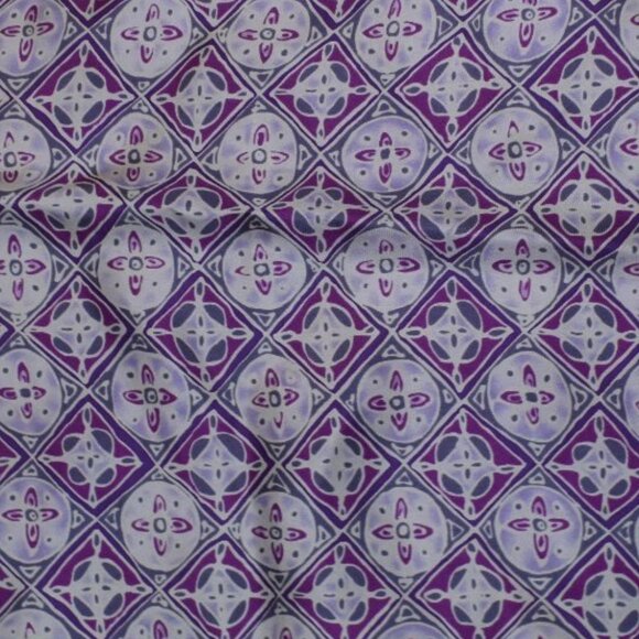 Ann Taylor Purple Geometric 100% Silk Scarf 26"x26" - Picture 6 of 7